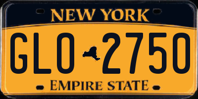 NY license plate GLO2750