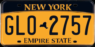 NY license plate GLO2757