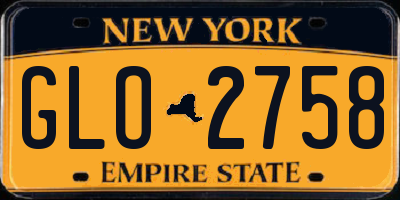 NY license plate GLO2758