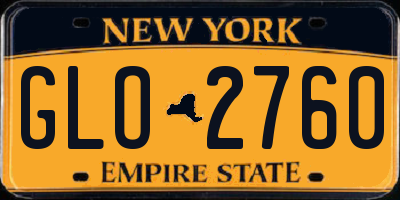 NY license plate GLO2760