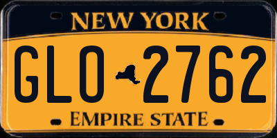 NY license plate GLO2762
