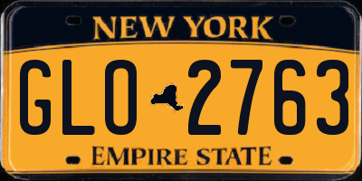 NY license plate GLO2763