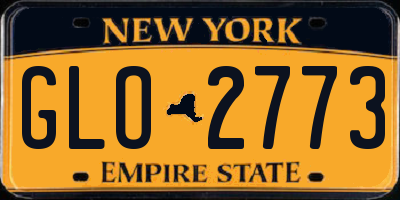 NY license plate GLO2773