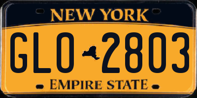 NY license plate GLO2803