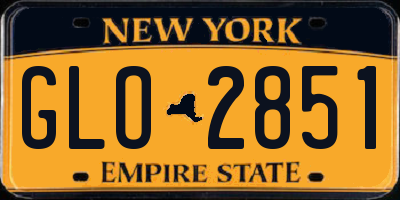 NY license plate GLO2851