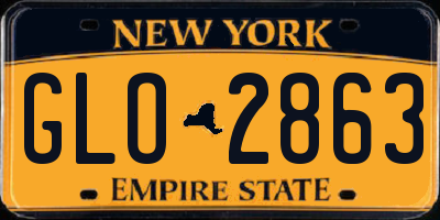 NY license plate GLO2863