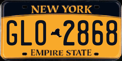 NY license plate GLO2868