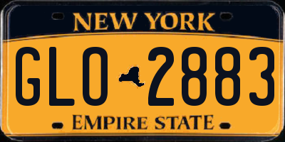 NY license plate GLO2883