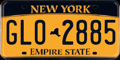 NY license plate GLO2885