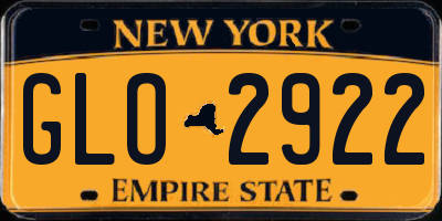 NY license plate GLO2922