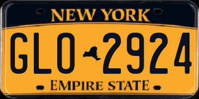 NY license plate GLO2924