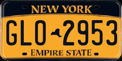 NY license plate GLO2953