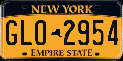 NY license plate GLO2954