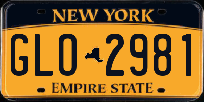 NY license plate GLO2981