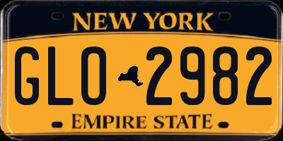 NY license plate GLO2982