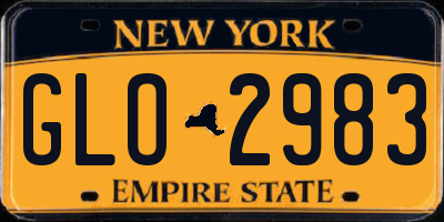 NY license plate GLO2983