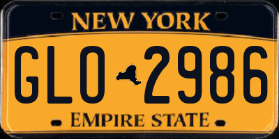 NY license plate GLO2986