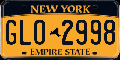 NY license plate GLO2998