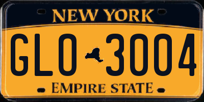 NY license plate GLO3004