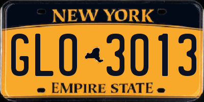 NY license plate GLO3013