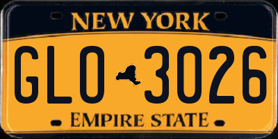 NY license plate GLO3026