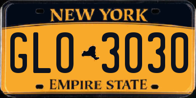 NY license plate GLO3030