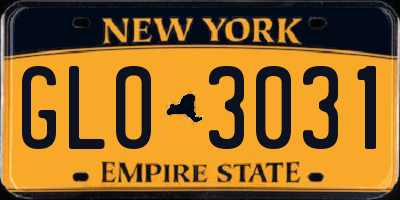 NY license plate GLO3031
