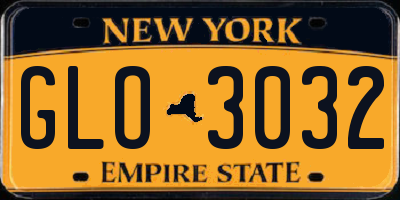 NY license plate GLO3032