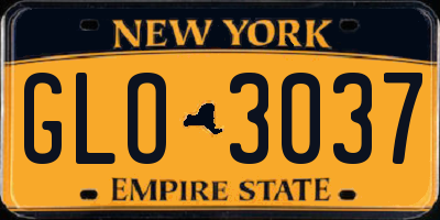 NY license plate GLO3037