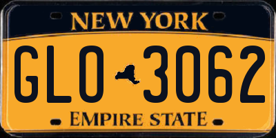 NY license plate GLO3062
