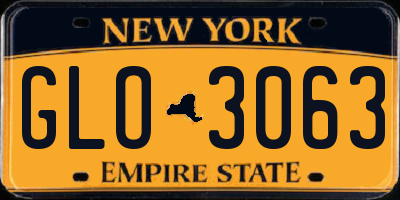 NY license plate GLO3063