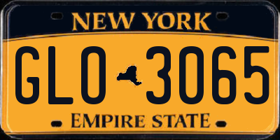 NY license plate GLO3065