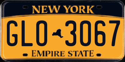 NY license plate GLO3067