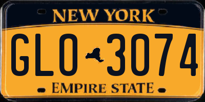 NY license plate GLO3074