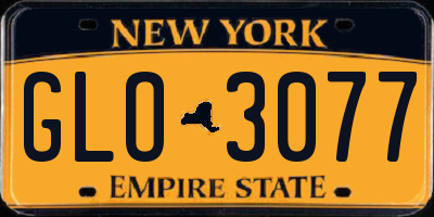 NY license plate GLO3077