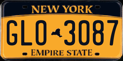 NY license plate GLO3087