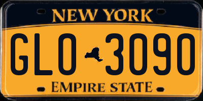 NY license plate GLO3090