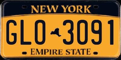 NY license plate GLO3091