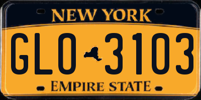 NY license plate GLO3103