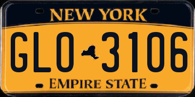 NY license plate GLO3106