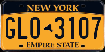 NY license plate GLO3107