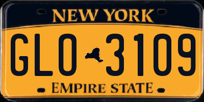 NY license plate GLO3109