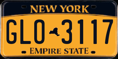 NY license plate GLO3117