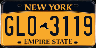 NY license plate GLO3119