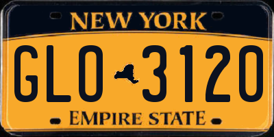 NY license plate GLO3120