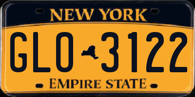 NY license plate GLO3122