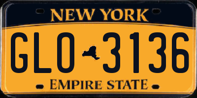 NY license plate GLO3136