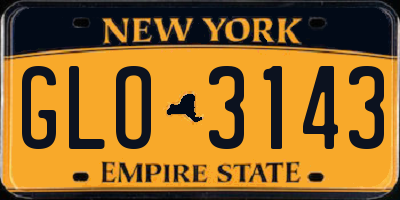 NY license plate GLO3143