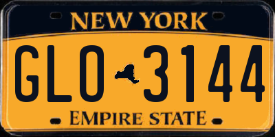 NY license plate GLO3144