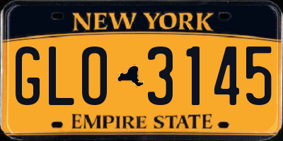 NY license plate GLO3145